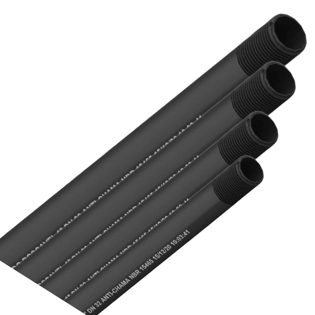Quatro pontas de eletrodutos metálicos com rosca, prontos para conexão, produto da Veppel para o mercado B2B do Rio de Janeiro.