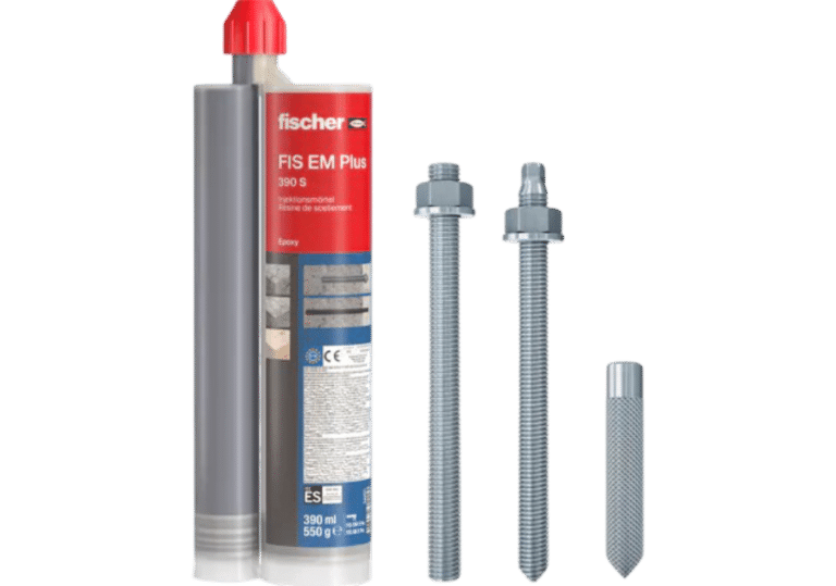 Chumbador resina química para fixações de alta resistência.