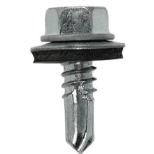 Parafuso auto brocante de aço galvanizado para fixação em metal.