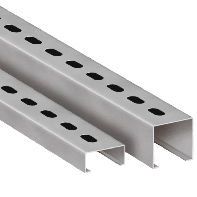 Dois perfilados simples de alturas diferentes, mostrando as opções para diferentes capacidades de carga, disponíveis na Veppel, RJ.