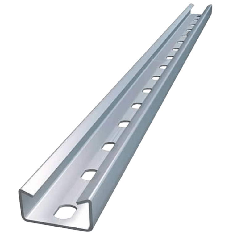 Perfilado simples de aço galvanizado sem furos, para uma instalação limpa e customizável, distribuído pela Veppel para empresas no Rio de Janeiro.