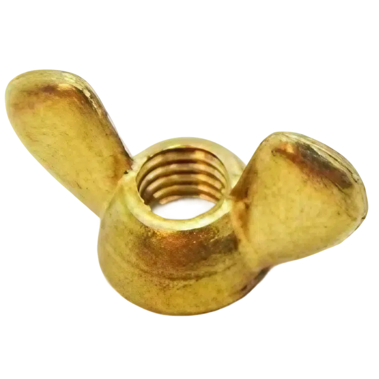 Porca borboleta zincada para ajustes manuais.