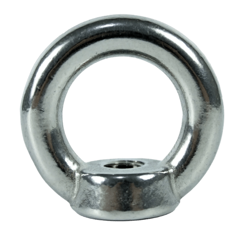 Porca olhal de aço para içamento e fixação.