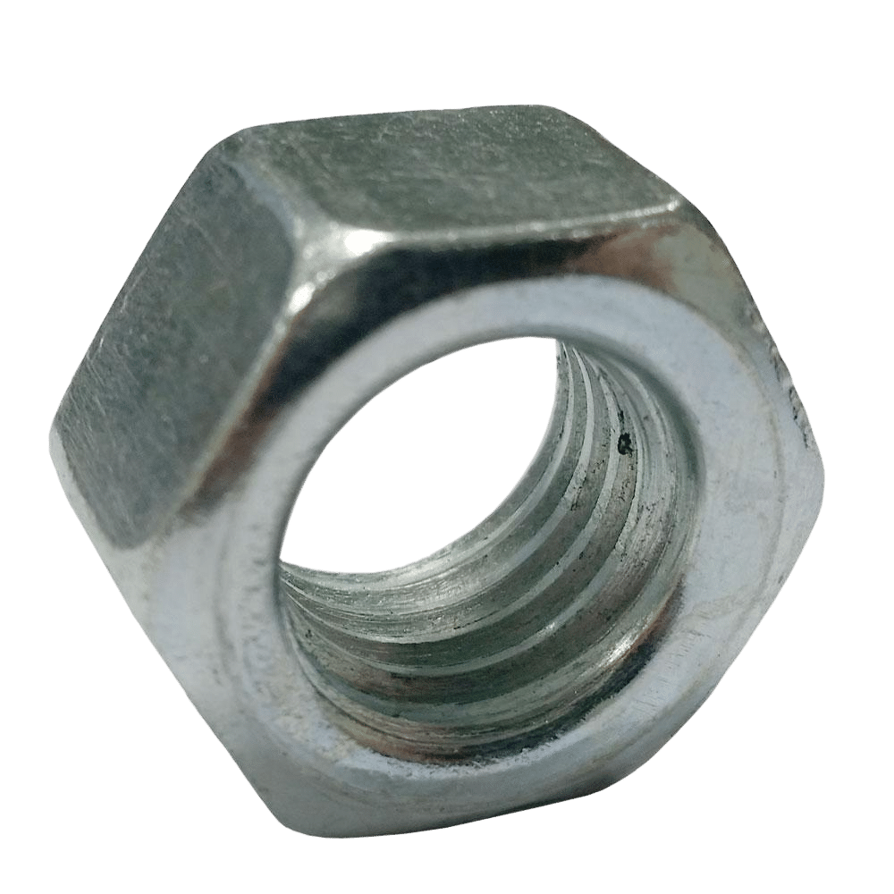 Porca sextavada zincada para fixações seguras.