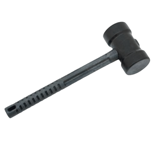 Martelo de borracha com cabeça branca e cabo de madeira, para assentamento de pisos, disponível para venda B2B na Veppel, RJ.