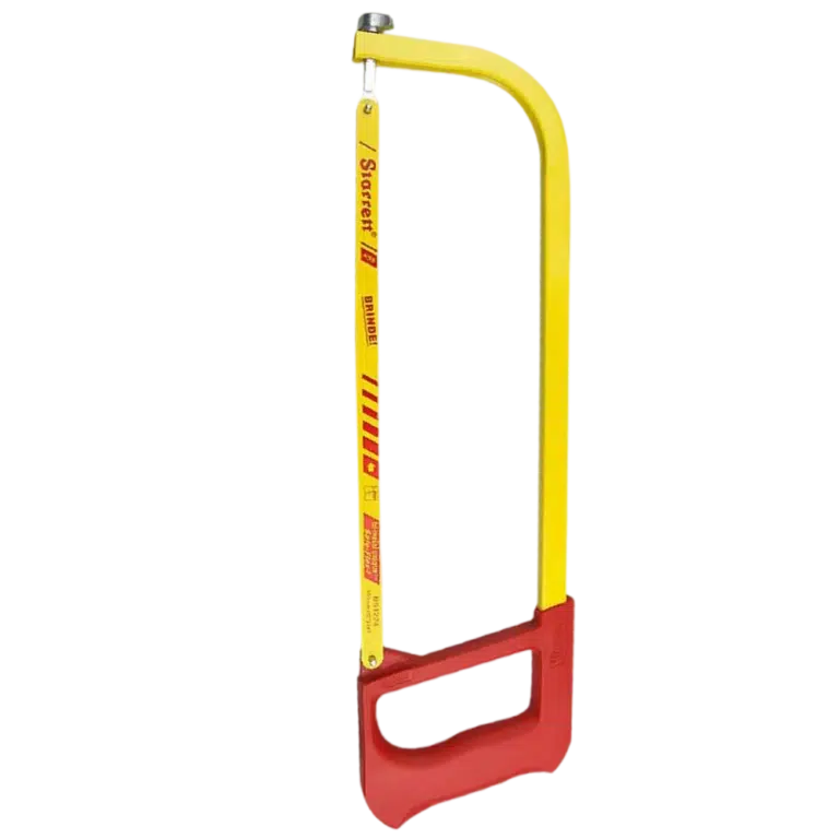 Arco de serra manual profissional da marca Starrett com lâmina, ferramenta de corte de precisão distribuída pela Veppel para indústrias no Rio de Janeiro.